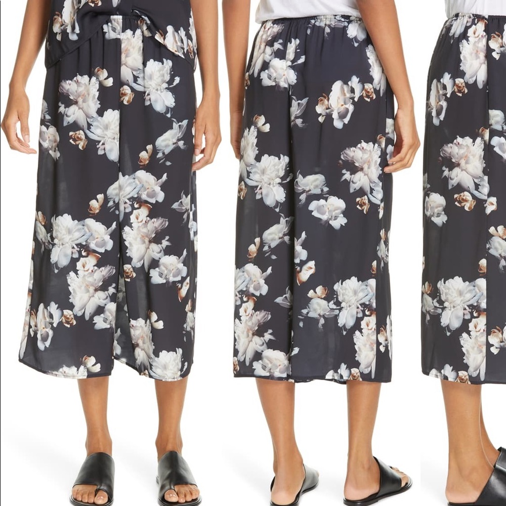 Vince Peony print Culotte pants silk